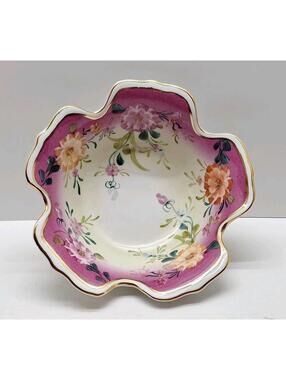 Vintage Limoges France Gold Accented Floral Painted Bowl